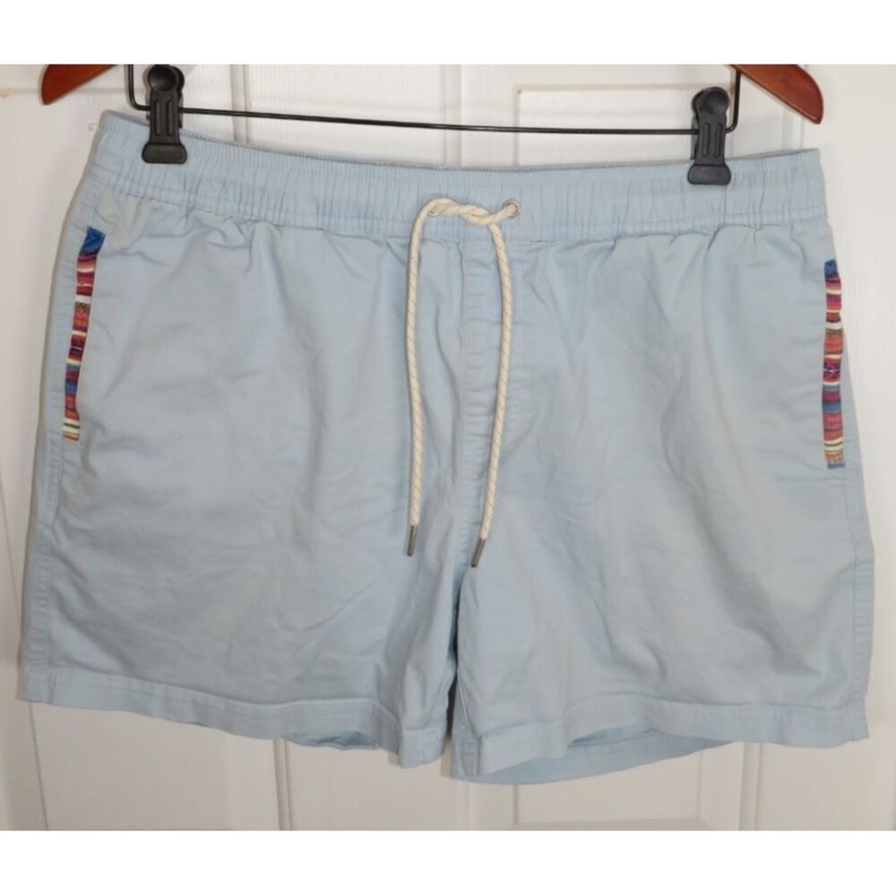 Wowie Casual Shorts Drawstring Cotton Blend 5" Inseam Men's Size LG Sky Blue